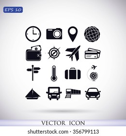 Travel icons set