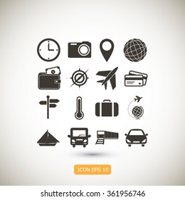 Travel icons set