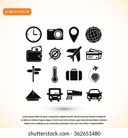 Travel icons set