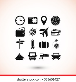 Travel icons set