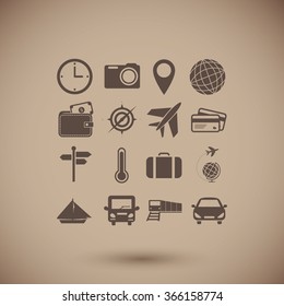 Travel icons set