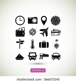 Travel icons set