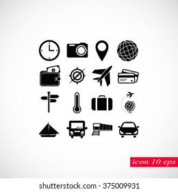 Travel icons set
