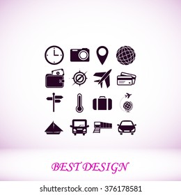 Travel icons set