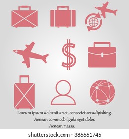 travel icons set.