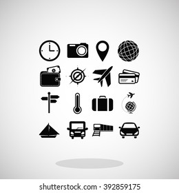 Travel icons set