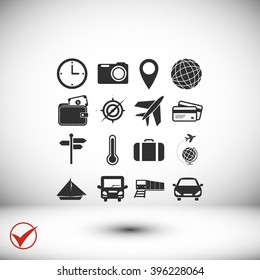 Travel icons set