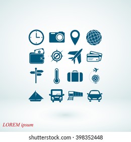 Travel icons set