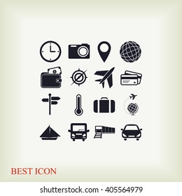 Travel icons set