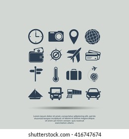 Travel icons set