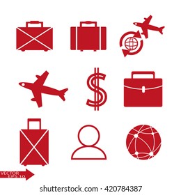travel icons set.