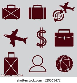travel icons set.