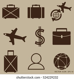 travel icons set.