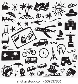 travel icons set