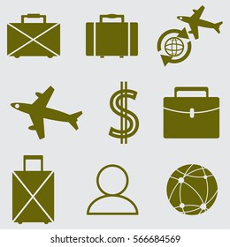 travel icons set.