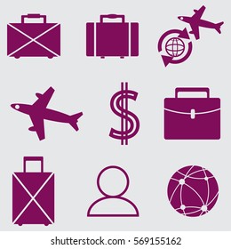 travel icons set.