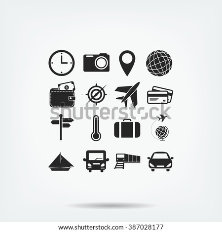 Travel icons set