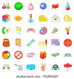 Travel icons set. Cartoon style of 36 travel vector icons for web isolated on white background
