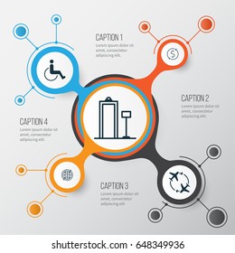 Travel Icons Set. Collection Of Security Scanner, Accessibility, Money Trasnfer And Other Elements. Also Includes Symbols Such As World, Exchange, Disabled.