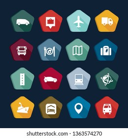 Travel icons set, flat style, design elements, vector illustrati