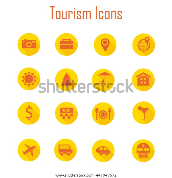 travel icons set in flat\
style