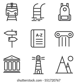 Travel icons set line, illustration design, EPS10