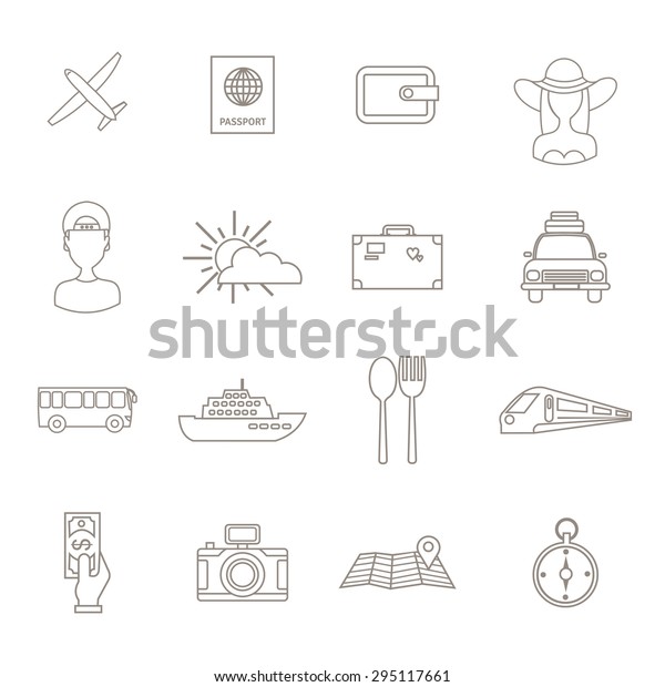 Travel icons\
set of linear. Set of travel icons.\
