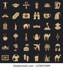 Travel icons set. Simple style of 36 travel vector icons for web for any design