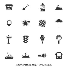 Travel icons set and symbols for web user interface