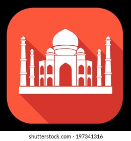 Travel icons set , Taj Mahal, Agra, India 