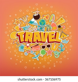 Travel Icons Set. Thin Line Icons Vector Illustration