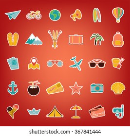 Travel Icons Set. Thin Line Icons Vector Illustration