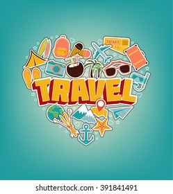 Travel Icons Set. Thin Line Icons Vector Illustration