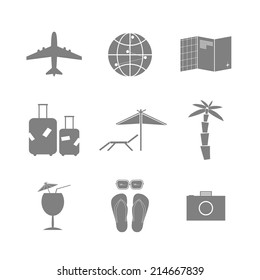 Travel icons set. Travel and tourism icon set. Each icon is a single object