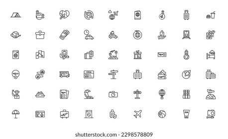 Travel icons set. Tourism simple icon collection