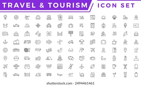 Travel icons set. Travel and tourism icons set vector line icon set
