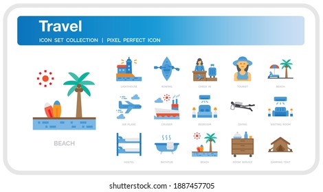 Travel  Icons Set. UI Pixel Perfect Well-crafted Vector Thin Line Icons. The illustrations are a vector.