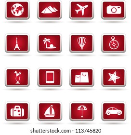 Travel icons set, vector