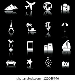 Travel icons set, vector