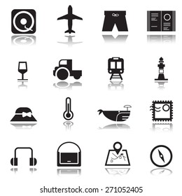 Travel icons set, vector.