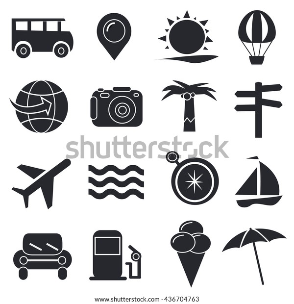 Travel Icons Set Vector Buttons Website Stock Vector (Royalty Free ...