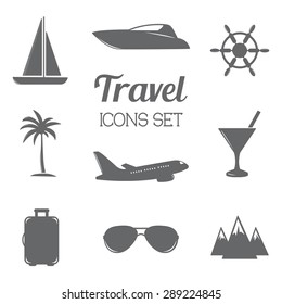 Travel icons set. Vector illustration.