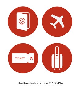 Travel icons set, vector on white background.