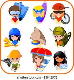 Travel icons set.Vector.