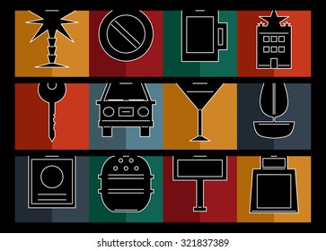 Travel icons set.Vector