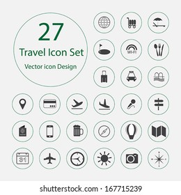 Travel icons set.Vector illustration.