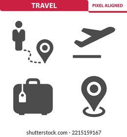 Travel Icons. Tourism, Vacation. Professional, pixel perfect icons, EPS 10 format.