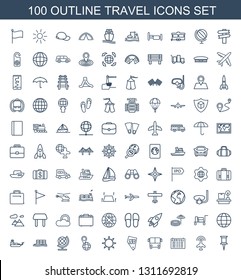 travel icons. Trendy 100 travel icons. Contain icons such as pin, plane, arrival table, bus Airport, Vegas, hotel, pin on globe, globe, cargo ship. travel icon for web and mobile.