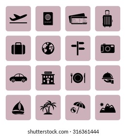 Travel icons. Vacation icon. Vector. Illustration. EPS10