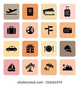 Travel icons. Vacation icon. Vector. Illustration. EPS10